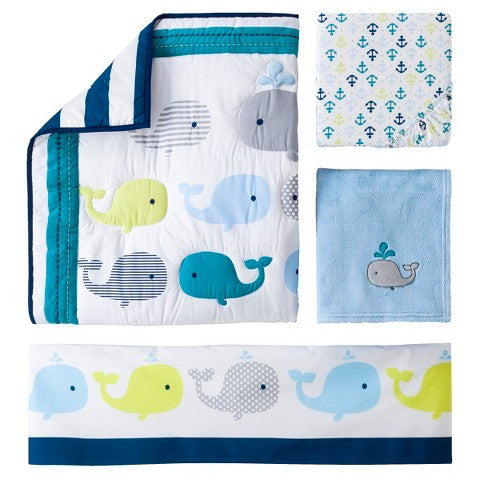 Organic Whales n' Waves Bedding Set
